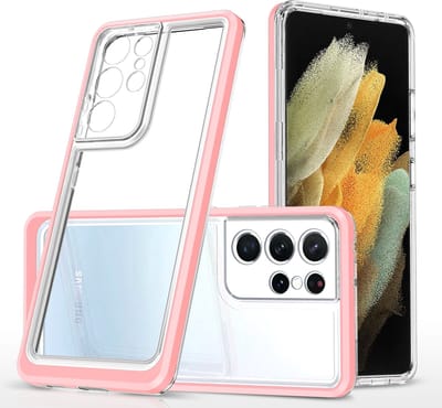 Hoesje Geschikt Voor Samsung Galaxy S20 Ultra hoesje transparant cover met bumper Rose Goud - Ultra Hybrid hoesje Hoesje Geschikt Voor Samsung Galaxy S20 Ultra case