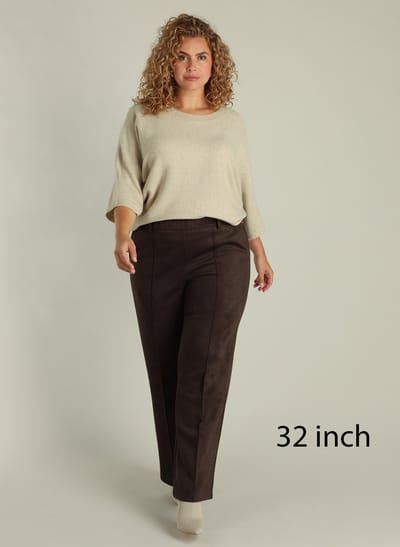 YEST CURVE Gwen Pants - Chocolate Brown - maat W0(46) / L32