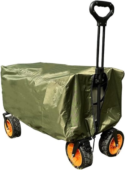 Bolderkar waterproof cover - Trolley Hoes 137x56x61cm – Opvouwbare Bolderkar Hoes – Waterdichte Handkar Beschermhoes – 210D Oxford Stof – Stofdicht & UV-bestendig – Groen Afdekzeil Voor Transportkar – Outdoor Accessoire