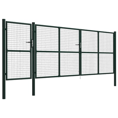 vidaXL Tuinpoort staal 500x150 cm groen