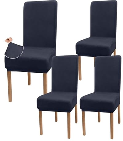 Luxe Fluwelen Eetkamer Stoelhoezen Set van 4 - Armloze Bescherming voor Kinderen en Huisdieren - Wasbaar en Stretch