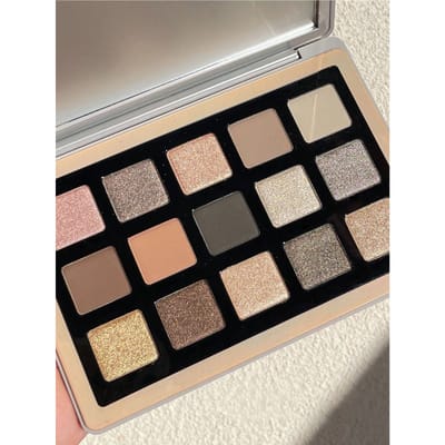 15-Kleuren Oogschaduw Palet, Mat Glanzend Langhoudende Oogschaduw Met Spiegel Oogschaduw Oog Make-up gray