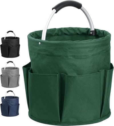 Famanu – Draagbare stoffen opbergmand 17 liter met handvat, opvouwbare organizer voor badkamerartikelen, handdoeken, gereedschap en pantoffels