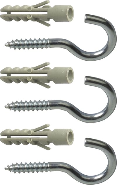 AMIG Schroefhaken met muurplug - 24x - verzinkt staal - 30 mm - zilver - DHZ ijzerwaren