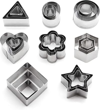 24 stuks geometrische koekjessnijders van roestvrij staal