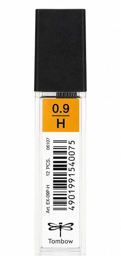 Tombow - Leads vulpotlood vulling - 0.9mm - Navulling - H - koker 12 stuks