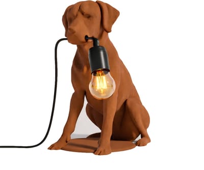 Fiastra Rhodesian Ridgeback tafellamp - hondenlamp - bruin - E14 - 30 x 18 x 25 cm