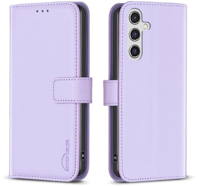 BINFEN Hoesje - Geschikt voor Samsung Galaxy S25 FE Hoesje - BINFEN Color Book Case - Lavendel