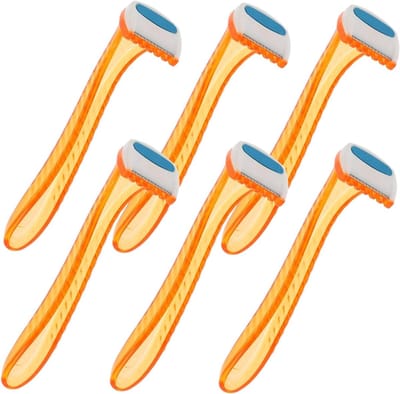 Dames Scheermesjes - Mini Trimmer - Nauwkeurig Scheren - Beschermhoes - 6 stuks - Roze paars