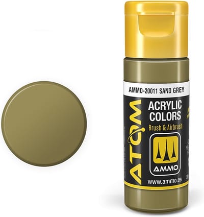 AMMO by Mig Jimenez Hobbyverf Acrylverf - MIG 20011 ATOM - Sand Grey - Acryl - 20ml Verf flesje - 20 ml