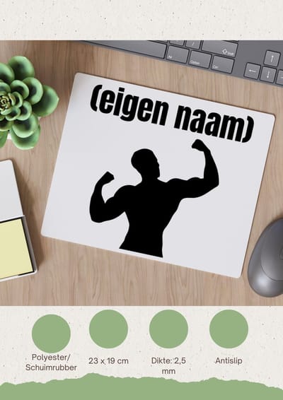 Akyol - fitness man met eigen naam Muismat - Fitness - atleten/sport liefhebbers - sport - fitness - bodybuilder - verjaardag - cadeau - kado - 23 bij 19 cm