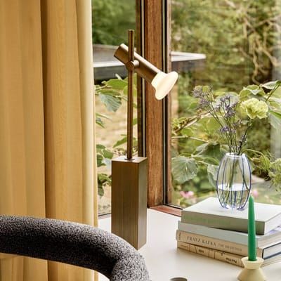 Hübsch Tafellamp SET, messingkleurig, hoogte 60 cm, ijzer/glas