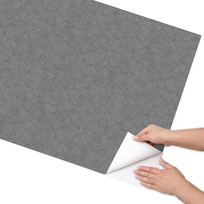 Coloray Meubel Wrap Folie - Grijs Meubelfolie - 75x150 cm - Decoratiefolie Rasterlijnen - Meubel Wrap Folie - Minimalist Meubelfolie - Plakfolie Meubels - Keuken decoratie - Achtergronden en patronen