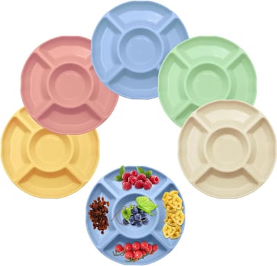 CRLYN® Serveerschaal met Vakjes - Serveerschaal - Tapasschaal - Meerkleurig