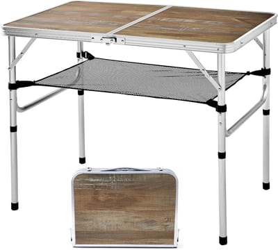 Opvouwbare Aluminium Kampeertafel Draagbaar Lichtgewicht met Verstelbare Hoogte