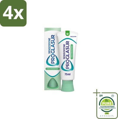 Sensodyne Tandpasta ProGlasur Daily Protection Daily Protection 75 ml - Voordeelverpakking - 4 stuks - Tanderosis - Tandpasta