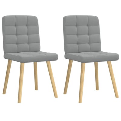vidaXL - Eetkamerstoelen - 2 - st - stof - lichtgrijs