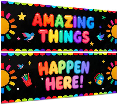 Dailygoods- Wanddecoratie Inspirerende Poster - Wanddecoratie Klaslokaal - Wanddecoratie Kleuterschool - 2 Stuks - Waterdicht Papier - Afmetingen 34x99 cm - Leerposters