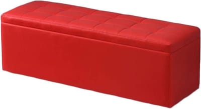 Opbergkist voetenbank - Opvouwbare opbergbank - Ruimte Organiseren - Sterke constructie - 90x40x40cm - Rood