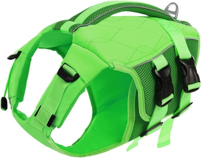 Honden Reddingsvest - Veiligheidsvest Hond - Wateractiviteiten Veilig - Versterkt Draaghandvat - XXL 78-98cm - Groen