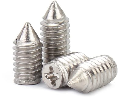 Dailygoods- Madenschroeven M2,5 x 10 mm - Kegelpunt Schroefdraadpennen - Roestvrij Staal - 60 Stuks - Kruiskop - Bevestigingselementen