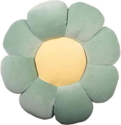 Clayre & Eef Sierkussen Bloem Ø 40x6 cm Groen Polyester