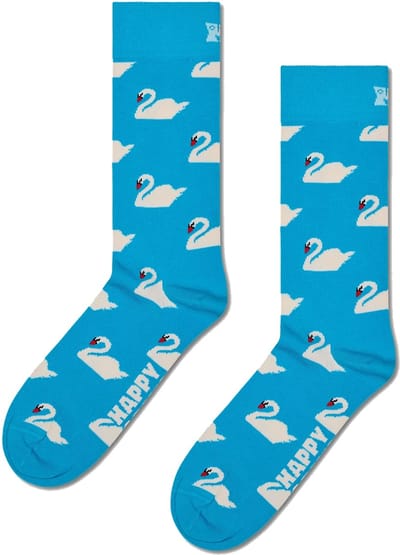 Happy Socks Swan Sock - unisex sokken - lichtblauw - Unisex - Maat: 36 - 40