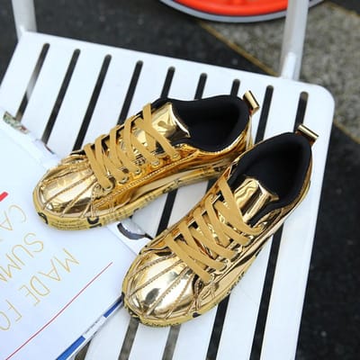 HotSale Goud Zilver Sneakers Heren Hip Hop Casual Unisex Schoenen Tennis Luxe Hardloopschoenen Lompe Sneakers Grote Maat Streetwear Mannelijk 40 black
