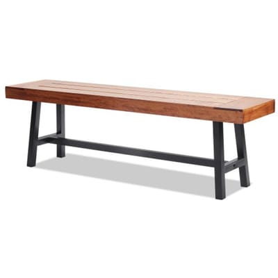 VEVOR Tuinbank, 160 cm Grote Houten Tuinbank met Metalen Poten voor Buitengebruik, Draagvermogen 227 kg, Tuinbank in Park, Eetbank, Terrasbank voor Tuin, Park, Tuin, Veranda etc.