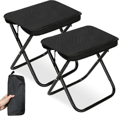 Dailygoods - Draagbare klapkruk, 2 campingkrukken, opvouwbare campingkruk, mini-campingstoel, kruk, opvouwbaar, telescopische kruk, klein, ultralichte vouwkruk, campingklapstoelen voor reizen, vissen, picknick