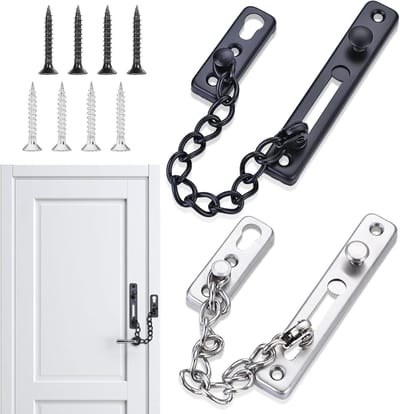 Veilige Deurketting Set van 2 Stuks, Roestvrijstalen Deurslot voor Appartementen en Huizen, Ideaal voor Veiligheid en Beveiliging van Deuren en Ramen