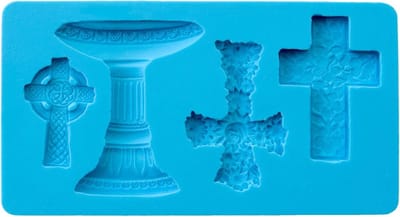 3D Fondant Mould Kruisjes Silicone Blauw - Groot Formaat 125 x 8 cm