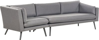 LORETELLO - Tuinbank 3-zits - Grijs - Links - Polyester