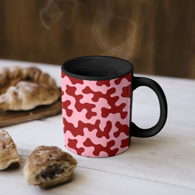 Magische Mok - Foto op Warmte Mokken - Koffiemok - Modern - Abstract - Rood - Magic Mok - Beker - 350 ML - Theemok