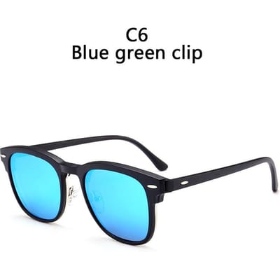 2218 2-in-1 Magnetische Clip-on Zonnebril UV400 Klassiek Plastic Montuur Voor Vrouwen Mannen Nachtrijden SHOW AS PICTURE