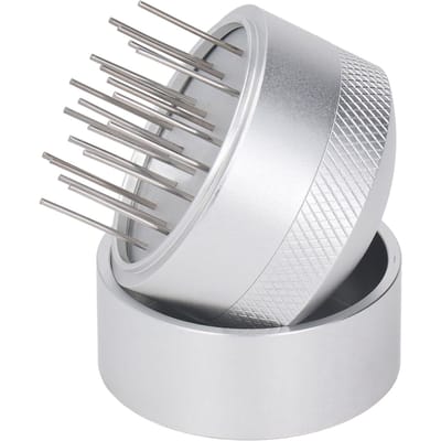 Koffie Naaldverdeler met Basis Effectieve Verspreiding Roestbestendig Roestvrij Staal Hand Koffieroerder Zilver 58mm/2.28in gray