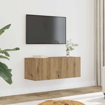 vidaXL - Tv-meubels - 2 - st - wandgemonteerd - 80x30x30cm - artisanaal - eikenkleur