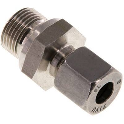 G 3/8'' Buitendraad x 8L RVS Rechte Snijring Koppeling met FKM Afdichting 315 Bar DIN 2353 - FL2S-MC-STFP-038G-08-L
