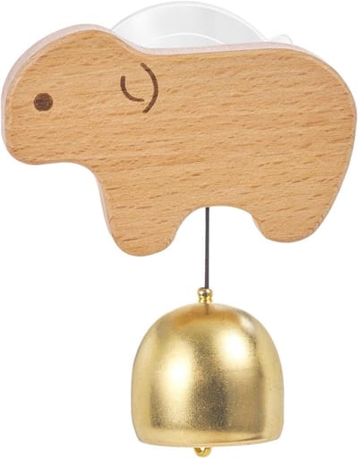 Deurbel Hout - Winkelbel Klokje - Winkel Entree - Dierlijke Vormgeving - 12 x 7 x 6 cm - Schaap