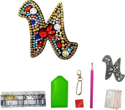 Sleutelhanger DIY Diamant Schilderen - Retro Acryl - A-Z Lettering - Persoonlijke Decoratie - ShopVlot