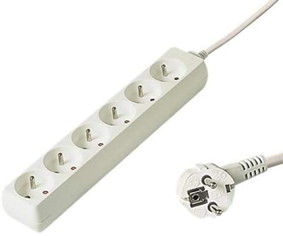 Verlengkabel met 6 stopcontacten - 2 meter, 250V