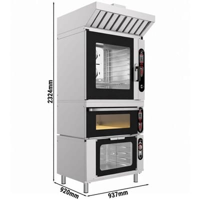 GGM Gastro Bäckerei-Kombidämpfer - Digital - 6x EN 600x400 - inkl. Waschsystem, Haube, Etagenofen & Gärschränk 12x EN 600x400