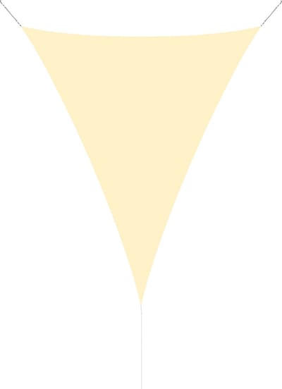 hanSe® Schaduwdoek Driehoek Gelijkbenig Waterdoorlatend 3,5x3,5x4,95 m Creme