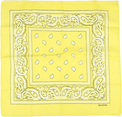 Klassieke Vierkante Sjaal met Traditioneel Bandanamotief (55x55cm) - Geel
