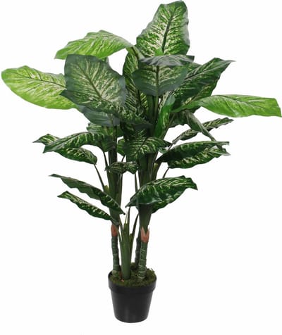 Groene Dieffenbachia kunstplant 120 cm in pot - Kunstplanten/nepplanten