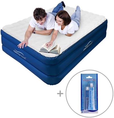 AeroRest 2-persoons luchtbed | 210 x 152 x 51 cm | Afritsbaar topmatras | Inclusief reparatiekit