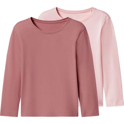 LUPILU Set van 2 kinder longsleeves (Lichtroze/roze, 98/104)