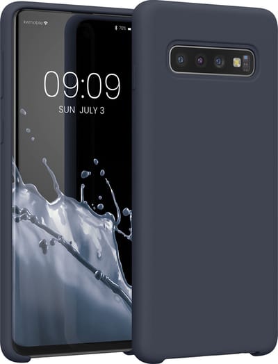 kwmobile telefoonhoesje geschikt voor Samsung Galaxy S10 - Hoesje met siliconen coating - Smartphone case in bosbesblauw