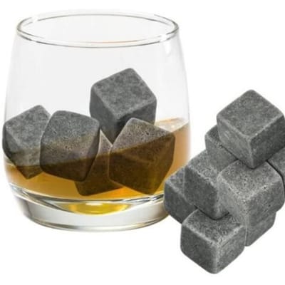 BAC A GLACON Fablcrew Lot de 9 Pierres agrave Whisky en Granit Reacuteutilisables Glaccedilons Steacuteatite Refroidisseurs de B762
