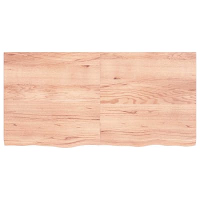 vidaXL - Wandschap - 120x60x(2-4)cm - behandeld - massief - eikenhout - lichtbruin